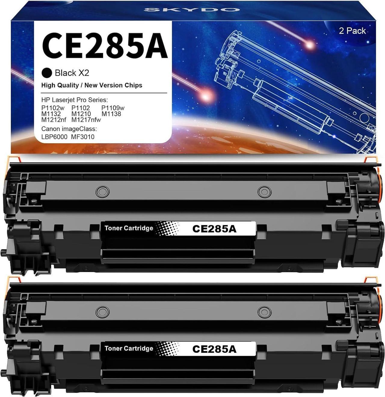 2-Pack 85A Toner Cartridge Compatible Replacement for HP 85A CE285A P1102w Toner Cartridge for HP Laserjet Pro P1102 P1102w M1212nf P1109w M1217nfw MF3010 1102w Toner Cartridge (2 Black)