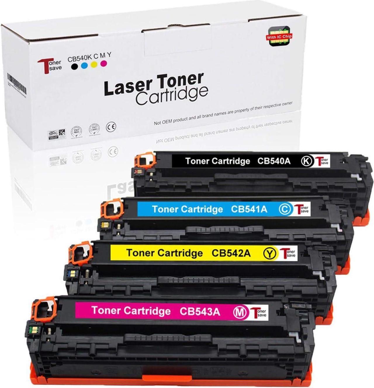 TonerSave 4PK Compatible HP 125A CB540A CB541A CB542A CB543A Toner for CP1215 Toner, HP CP1215 Toner, CP1518ni, HP Color Laserjet CP1518ni, CM1312nfi, CP1515N