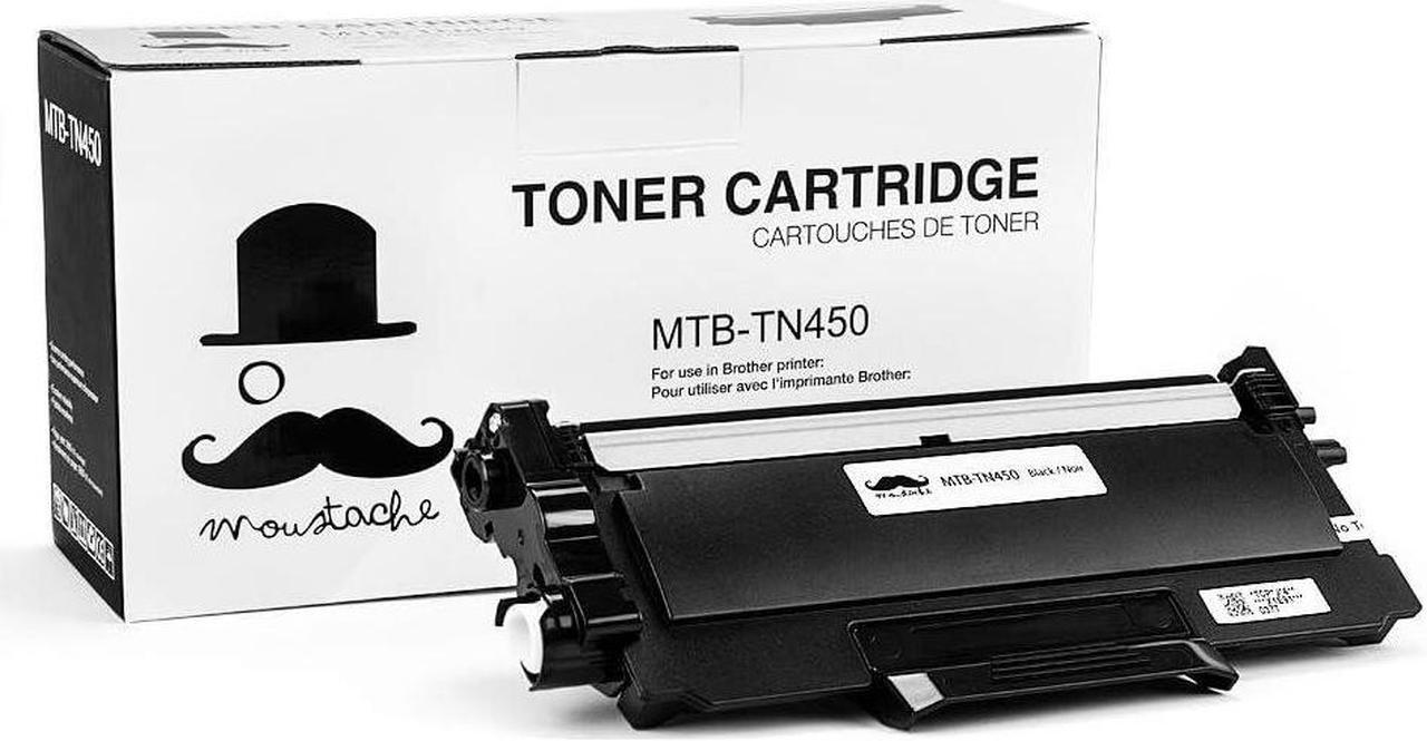 Moustache Compatible Brother TN-450 TN450 Premium Quality Black BK (High Yield Version of TN420) Toner Cartridge for Brother MFC 7240 7360N 7365DN 7460DN 7860DW / HL 2130 2132 2220 2230 2240 2240D 22