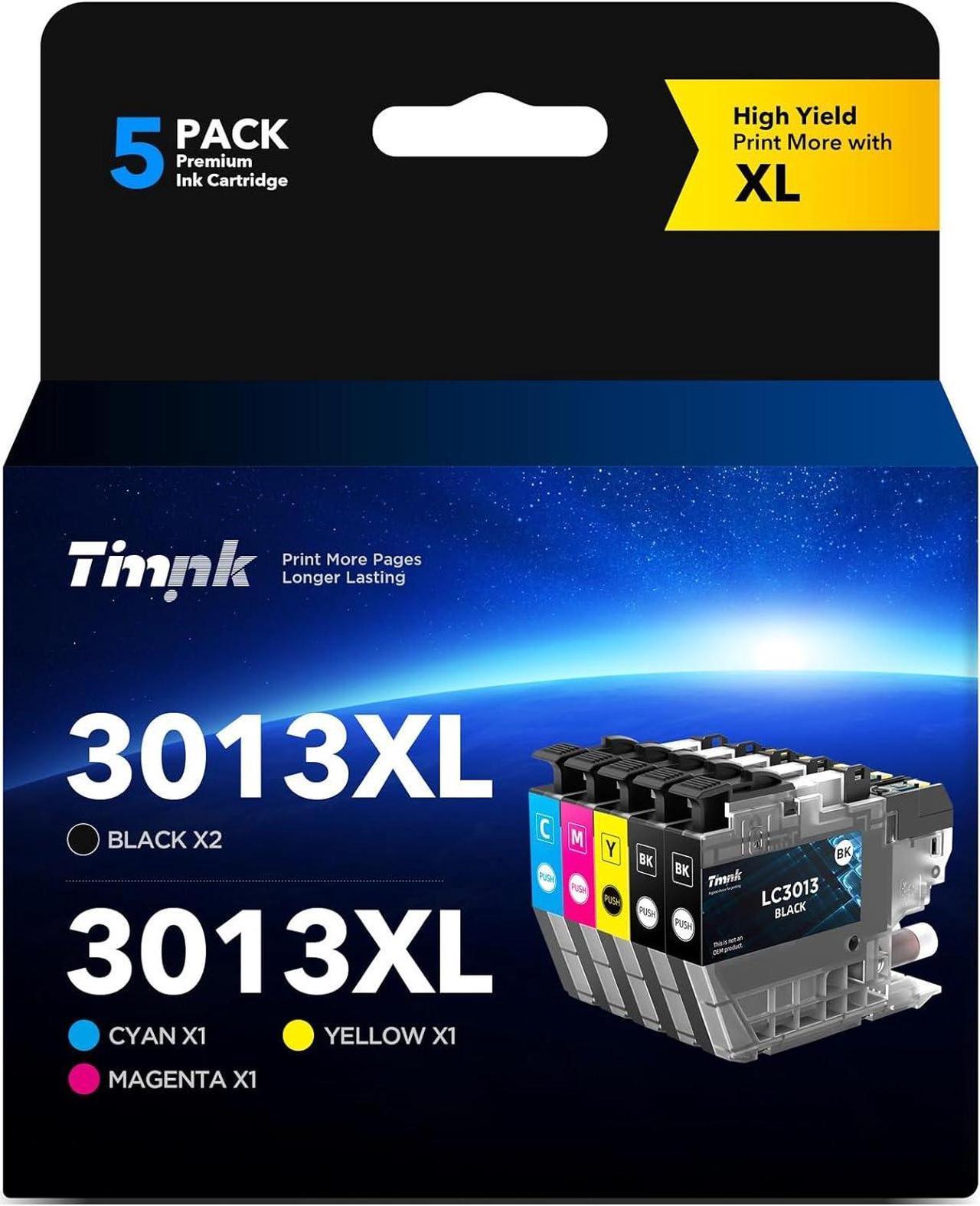 Timink LC3013 Ink Cartridges Replacement for Brother LC3013 LC3011, High Page Yield, Works with Brother MFC-J491DW MFC-J895DW MFC-J690DW MFC-J497DW (2 Black, 1 Cyan, 1 Magenta, 1 Yellow, 5 Pack)