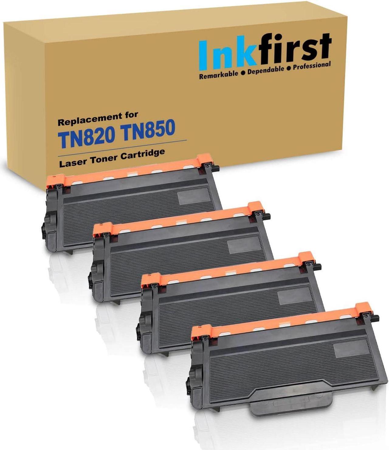 4 High Yield Inkfirst® Toner Cartridge TN-850 TN-820 (TN850 TN820) Compatible Remanufactured for Brother TN-850 TN-820 Black MFC-L5700DW MFC-L5850DW MFC-L5900DW MFC-L6700DW MFC-L5800DW MFC-L6750DW MF