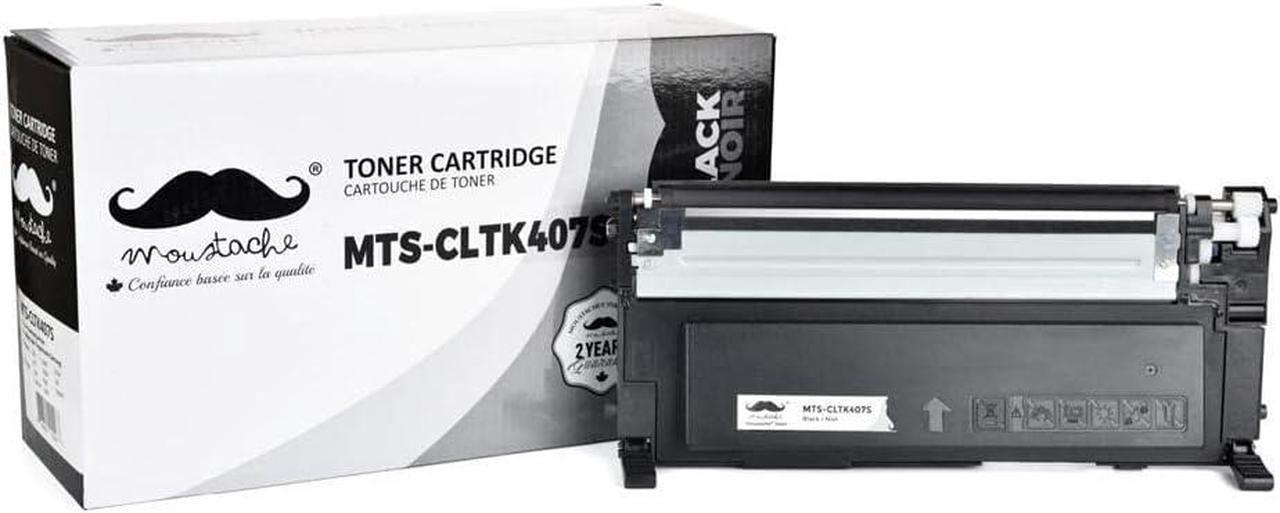 Moustache Samsung Compatible CLT-K407S Black BK CLT-407S CLTK407S CLT407S K407S Toner Cartridge Remanufactured for CLP-320 CLP-320N CLP-321N CLP-325 CLP-325W CLP-326 CLX-3180 CLX-3185 CLX-3185FN CLX-