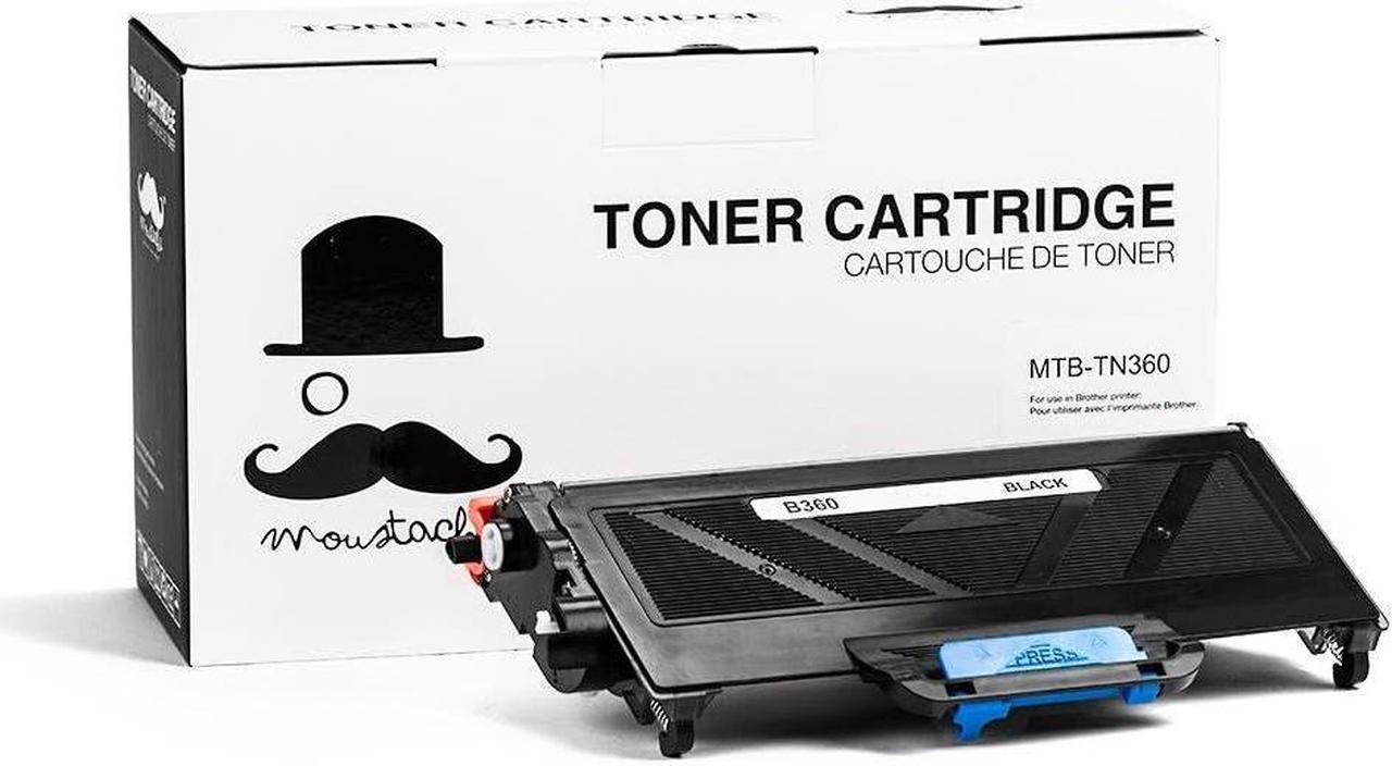 Moustache Compatible Brother tn360 TN-360 TN360 Black BK Premium Quality (High Yield of TN330) Toner Cartridge for DCP-7030 DCP-7040 DCP-7045N HL-2140 HL-2150N HL-2170W MFC-7320 MFC-7340 MFC-7345DN M