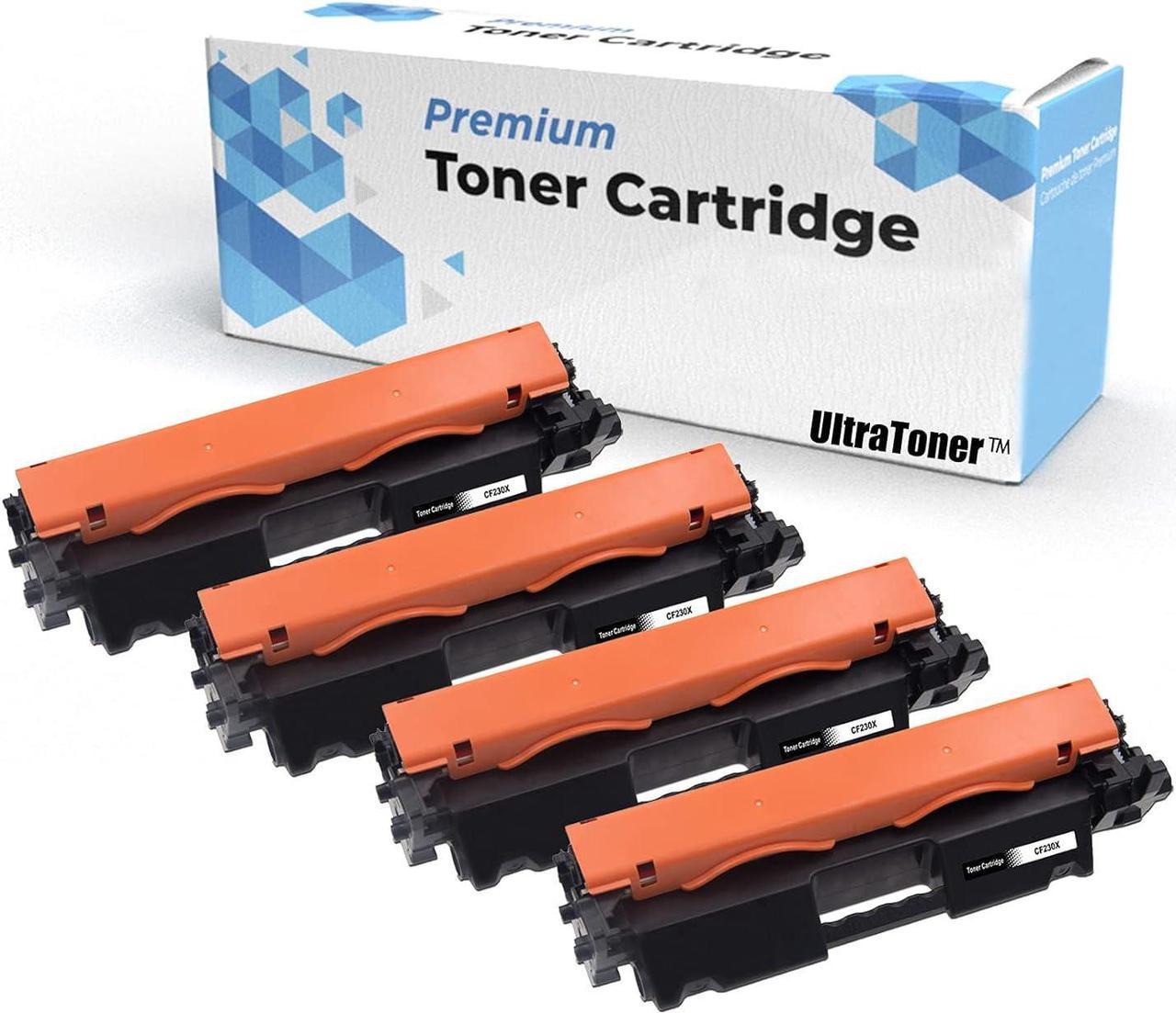 4 Pack Ultra Toner® Compatible Replacement for HP 30X CF230X hp30x cf230x 30a cf230a hp30 High Yield Black Toner Cartridge for HP LaserJet M203d M203dn M203dw LaserJet Pro M203dn M203dw M227d MFP M22