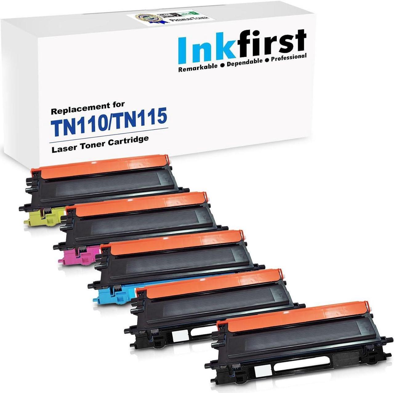 5 Inkfirst Toner Cartridges TN110 TN115 TN-110 TN-115 Compatible Remanufactured for Brother TN110 TN115 DCP-9040CN DCP-9045CDN HL-4040CDN HL-4040CN HL-4070CDW MFC-9840CDW MFC-9440CN MFC-9450CDN (1 Se