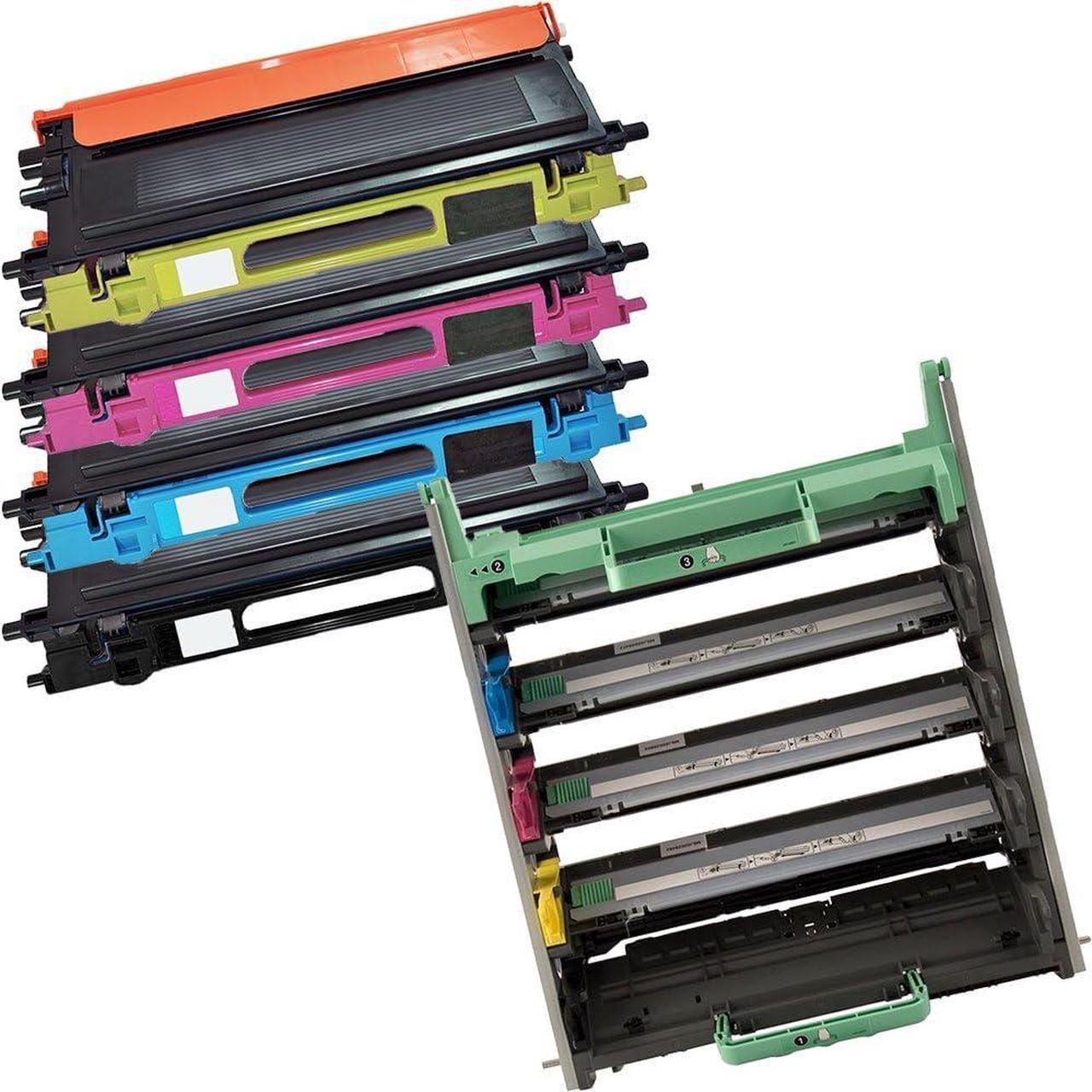 5 Inkfirst® Toner Cartridges & Drum TN115BK, TN115C, TN115M, TN115Y, DR110CL Compatible Remanufactured for Brother TN-115 Black, Cyan, Magenta, Yellow, DR-110CL Drum (1 Set + 1Drum) HL-4040CDN HL-404