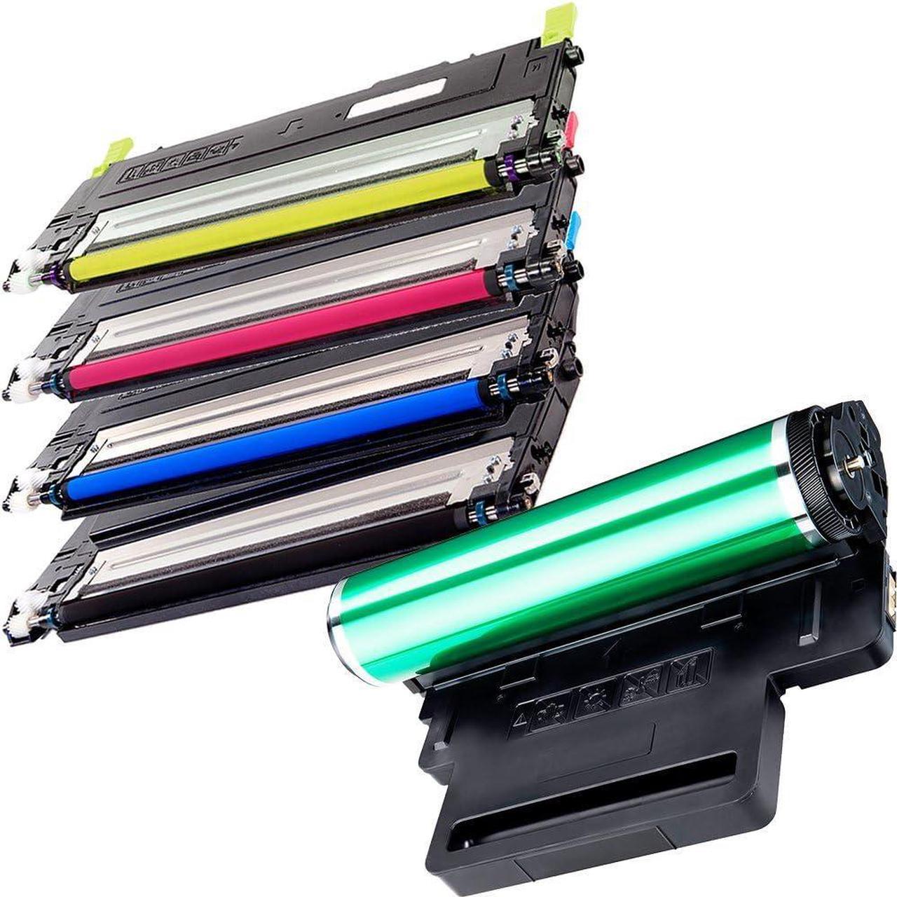 5 Inkfirst® Toner Cartridges & Drum CLT-K409S, CLT-C409S, CLT-M409S, CLT-Y409S, CLT-R409 Compatible Remanufactured for Samsung CLP-315 Black, Cyan, Magenta, Yellow, CLT-R409 Drum (1 Set + 1Drum) CLP-