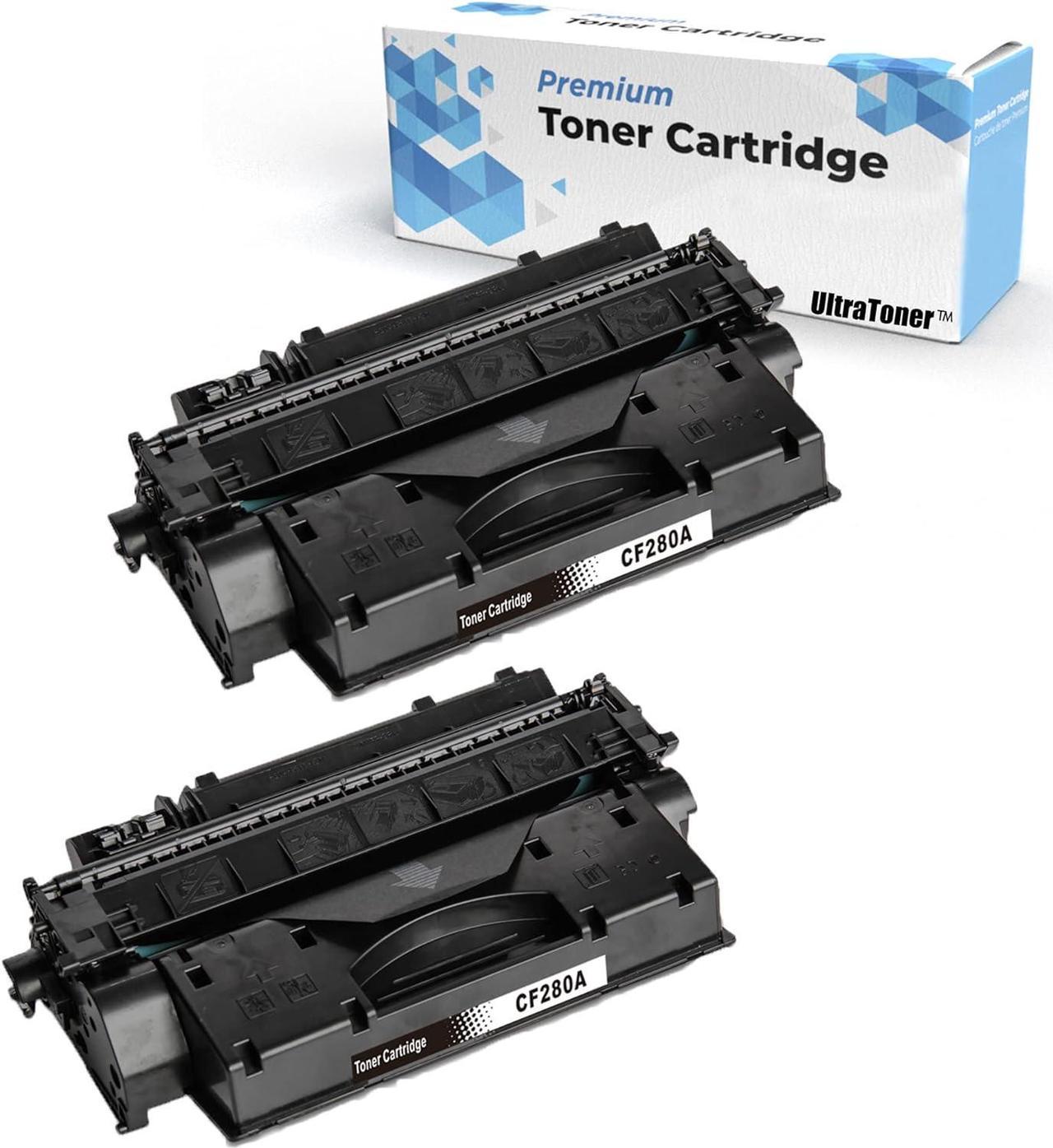 2 PK Ultra Toner® Compatible Replacement for HP 80A CF280A Black Toner Cartridge for HP Laserjet Pro 400 M401dn M401dne M401dw M401n MFP M425dn MFP M425dw