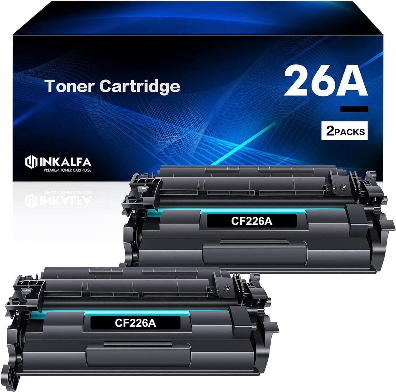 CF226A 26A Black Toner Cartridge 2 Pack Compatible Replacement for HP 26A CF226A 26X CF226X for HP Pro M402dn M402n M402dw M402 Pro MFP M426fdw M426fdn M426dw M426 Series Printer Ink