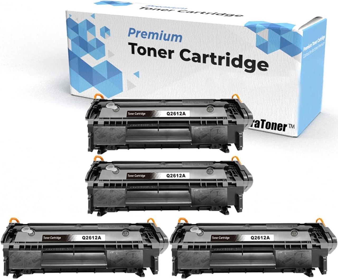 4PK Ultra Toner® Compatible Replacement for HP 12A Q2612A q2612 hp12a Black Toner Cartridge for HP Laserjet 1010 1012 1018 1020 1022 1022n 1022nw 3015 3020 3030 3050 3052 3055 M1319 M1319f (4 Pack)