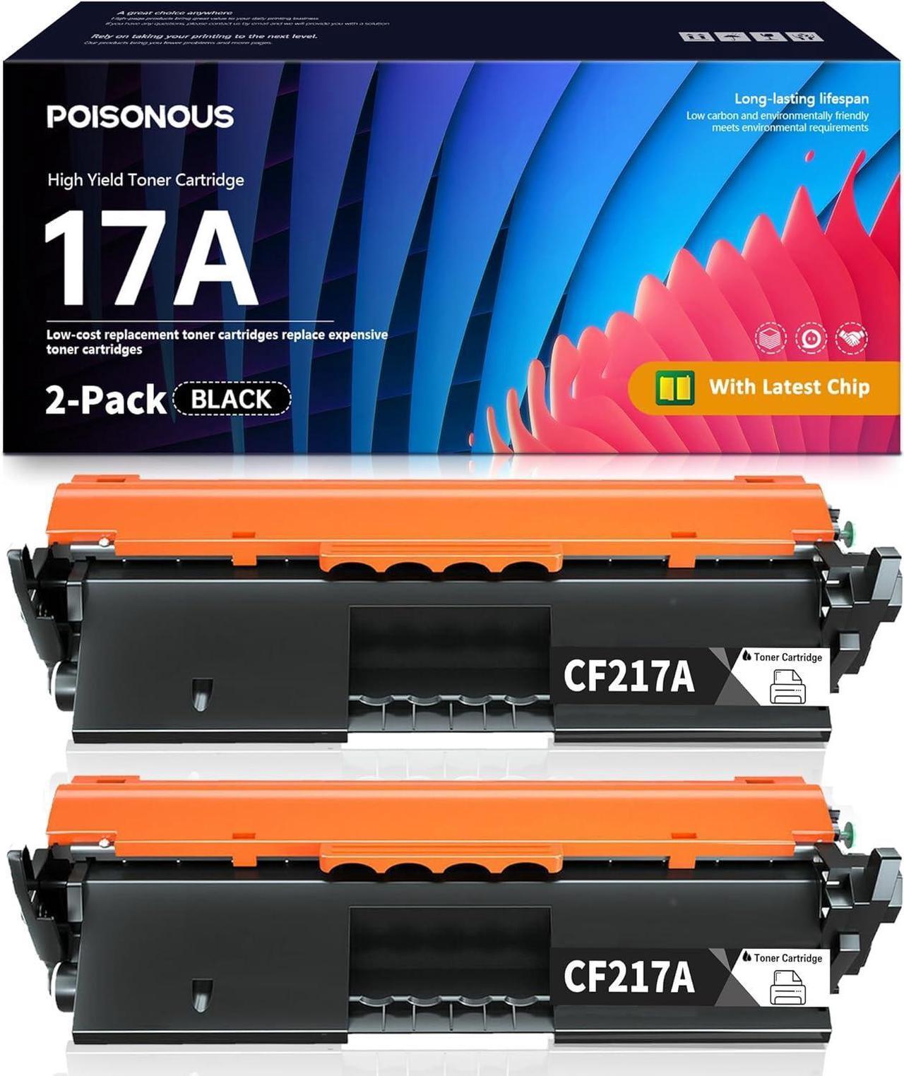 17A CF217A Toner Cartridges High Yield (with Chip) Black Replacement for HP 17A CF217A Toner Pro M102w MFP M130fn M130fw M130nw Series Printer Ink 2 Pack