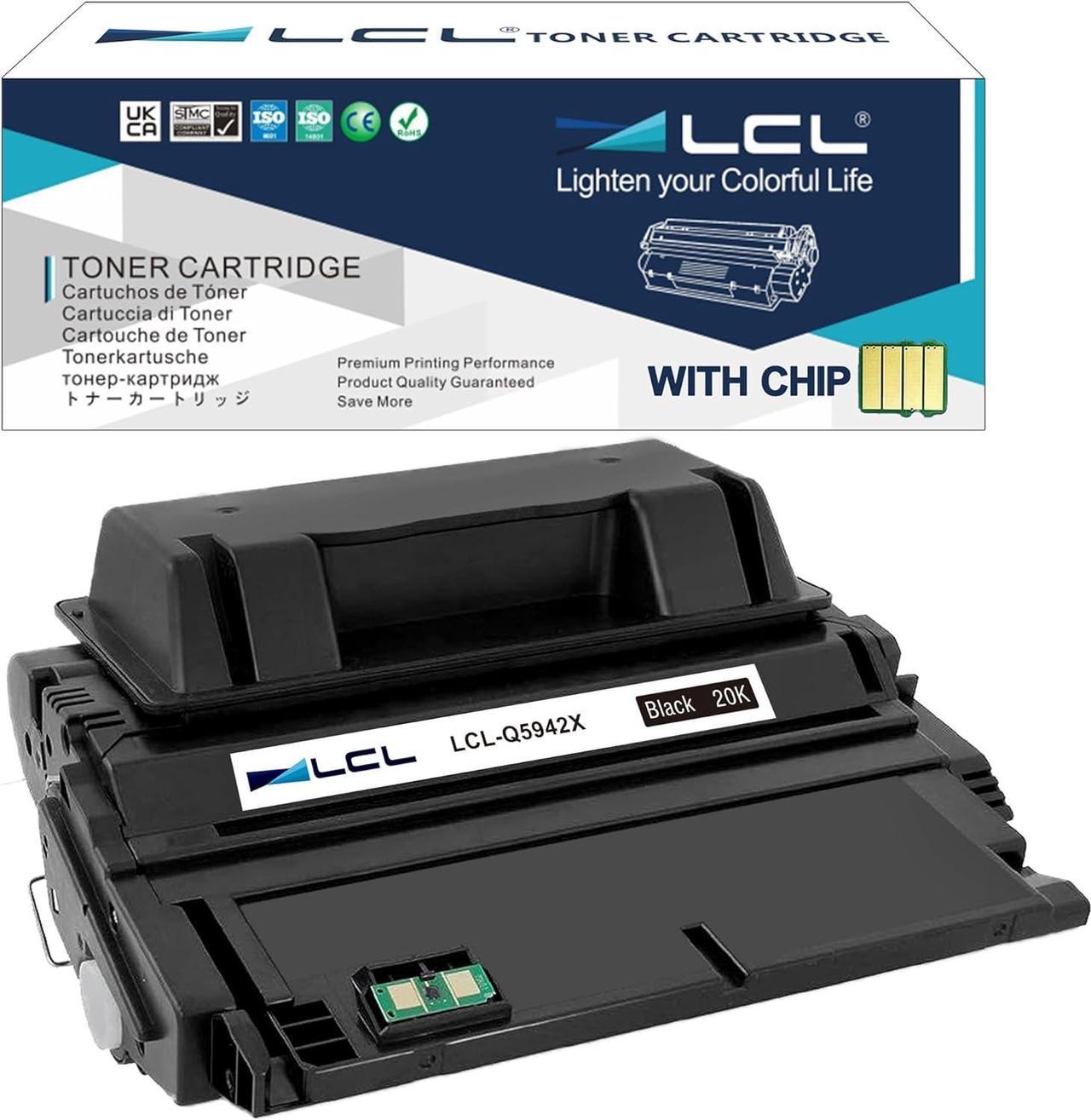 LCL Compatible for HP 42X 5942X Q5942X Q594X 20000 Pages (1-Pack,Black) Toner Cartridge for HP Laserjet 4250 4250n 4250tn 4250dtn 4250dtnsl 4350 4350n 4350tn 4350dtn 4350dtnsl