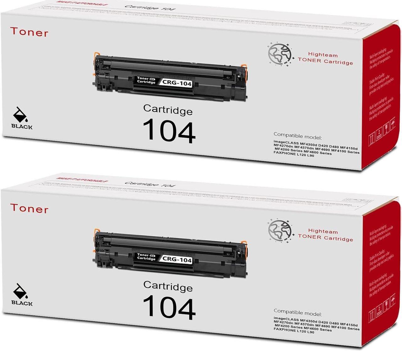 Cartridge 104 Toner Cartridge 104 Replacement for Canon CRG-104 imageCLASS MF4350d D420 D480 MF4150d MF4270dn MF4370dn MF4690 Printer Toner (Black, 2-Pack)