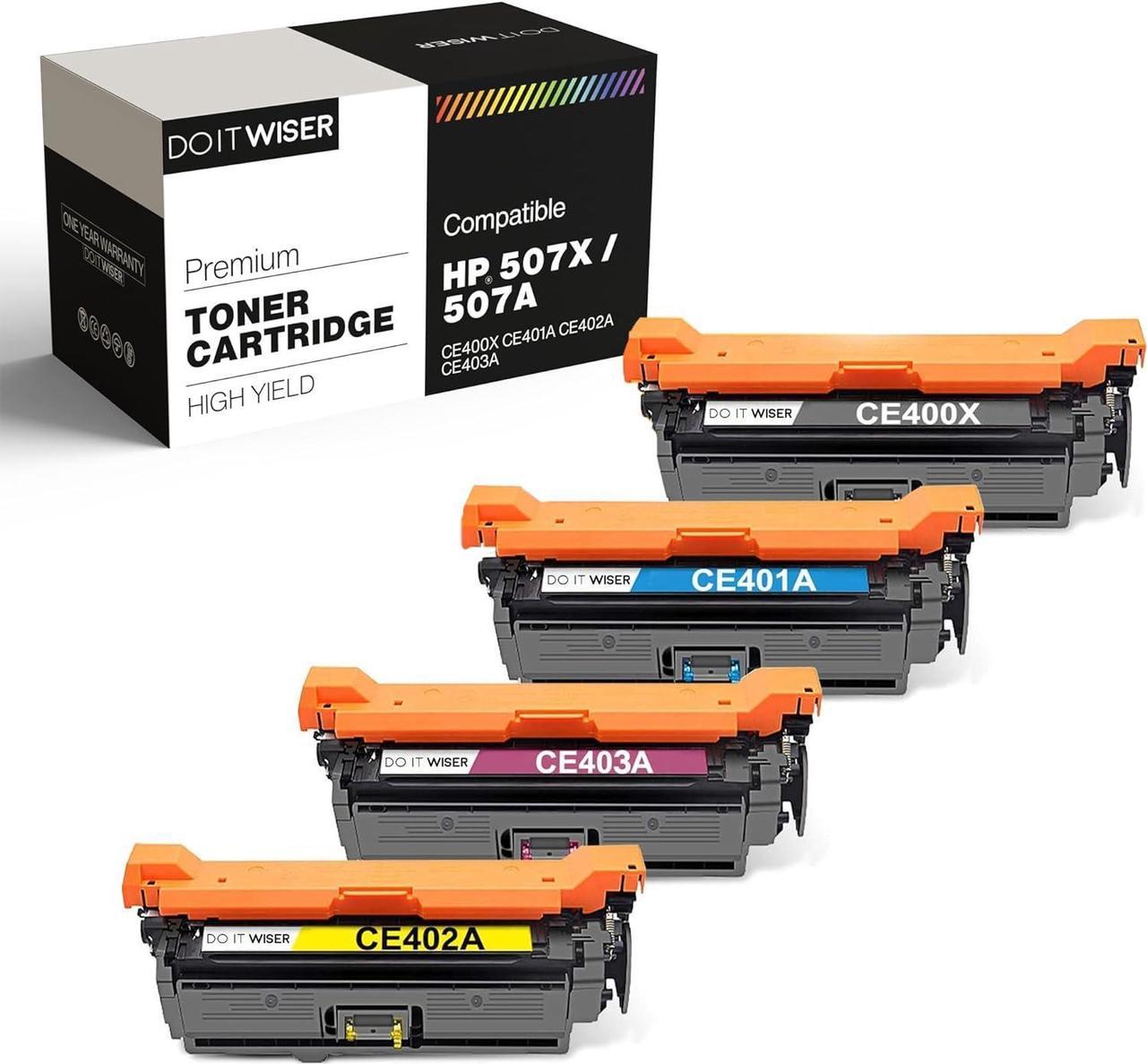 Do it Wiser Remanufactured Toner Cartridge Replacement for HP 507 HP 507X HP 507A CE400X HP Laserjet Enterprise HP M551n M551dn M551xh M570dw M570dn M575c M575dn (Black Cyan Magenta Yellow 4-Pack)