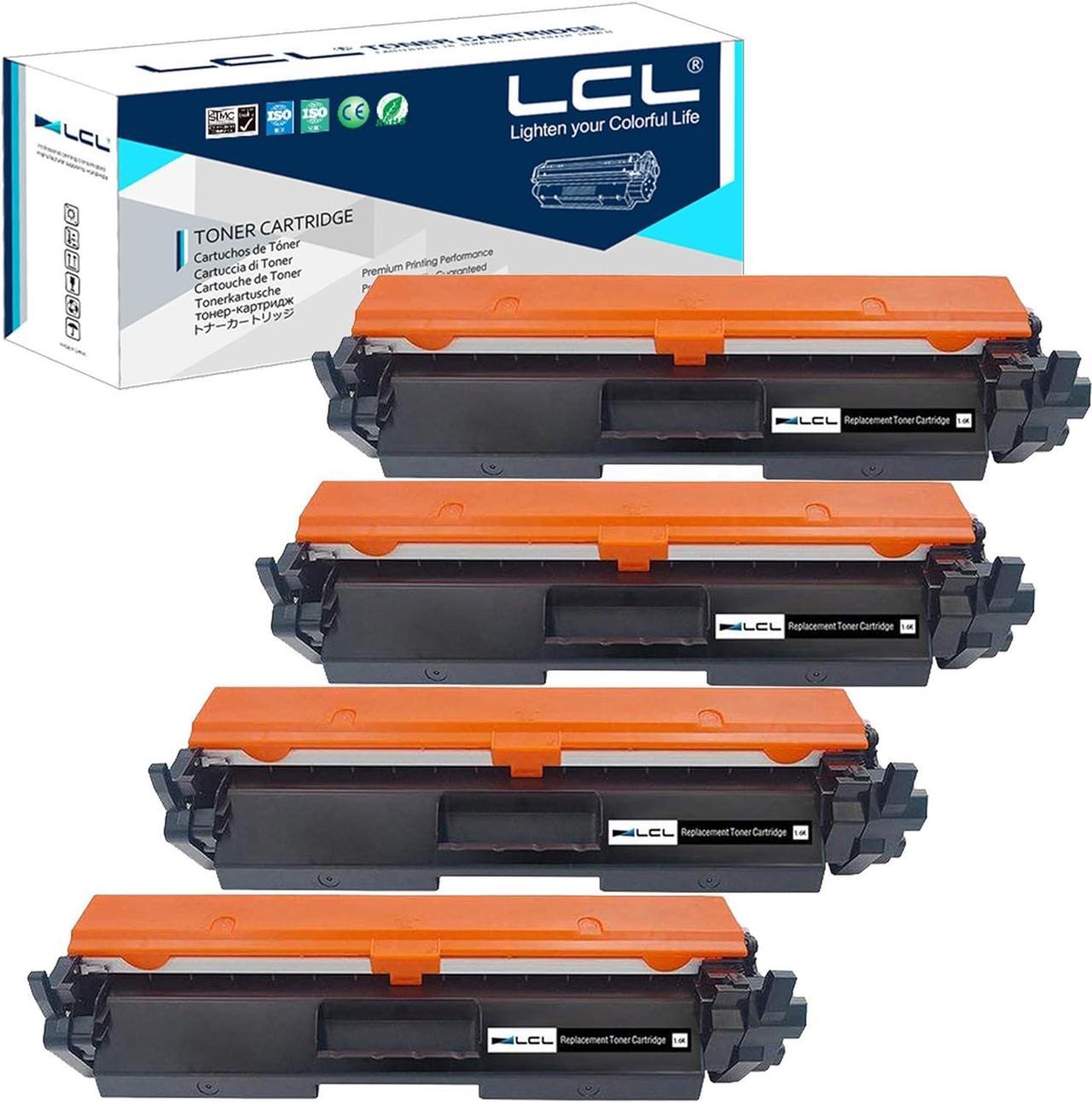 LCL Compatible for HP 30A CF230A with Chip (4-Pack, Black) Toner Cartridge for HP Laserjet Pro M203d M203dn 203dw MFP M277 MFP M227d MFP M227fdn MFP M227fdw MFP 227sdn Printer