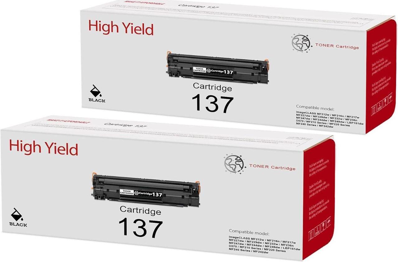 Main image of Cartridge 137 Toner Cartridge 137 2 Pack High Yield Compatible Replacement for Canon CRG-137 ImageCLASS MF229dw MF227dw MF216n MF212w Printer Toner, Black