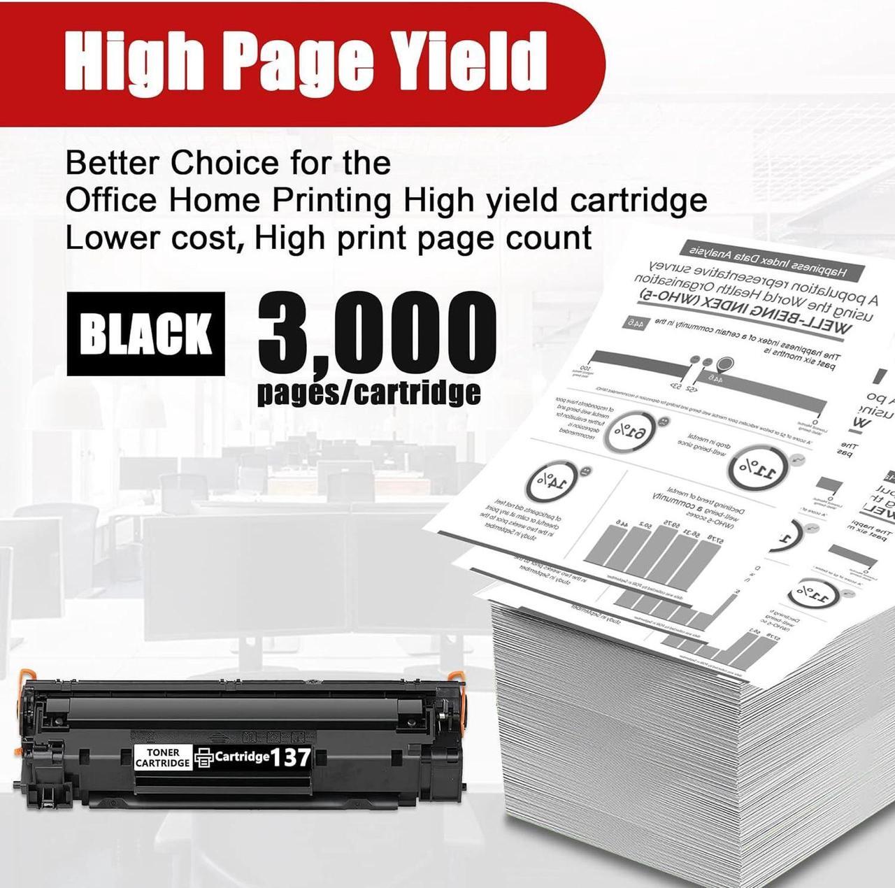 Alt view image 6 of 7 - Cartridge 137 Toner Cartridge 137 2 Pack High Yield Compatible Replacement for Canon CRG-137 ImageCLASS MF229dw MF227dw MF216n MF212w Printer Toner, Black