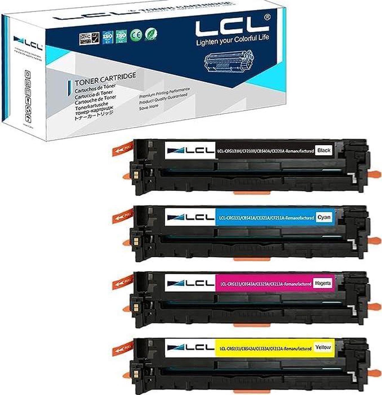 LCL Remanufactured Canon 131 131H CRG131 CRG131H (4-Pack, Black Cyan Magenta Yellow) Toner Cartridge for Canon 7100 MF8210 8250 8230 8280CW 621CN 623CN LBP 7110 CW