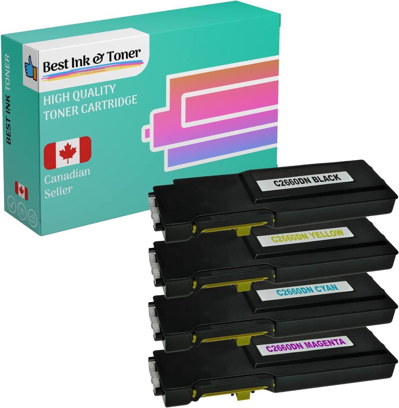 Best Compatible Cartridge for Dell C2660 C2660dn C2665dnf 593-BBBU 593-BBBT 593-BBBS 593-BBBR Toner Cartridge for Dell C2660 C2665dnf (4-Pack Black Cyan Magenta Yellow) (DELL C2660 Full Set - FBA)