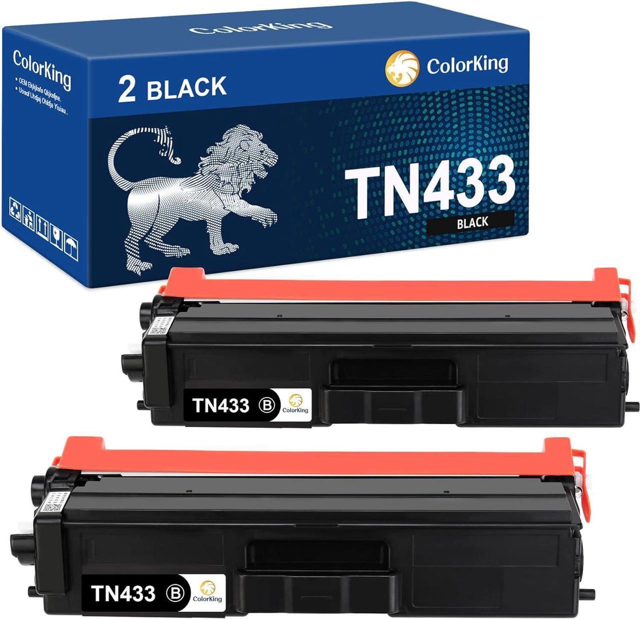 TN433 TN433BK ColorKing Compatible Toner Cartridge Replacement for Brother TN433 TN433BK TN-433 TN431 Black Toner for Brother HL-L8360CDW HL-L8360 MFC-L8900CDW HL-L8260CDW MFC-L8610CDW Printer(2 Pack)