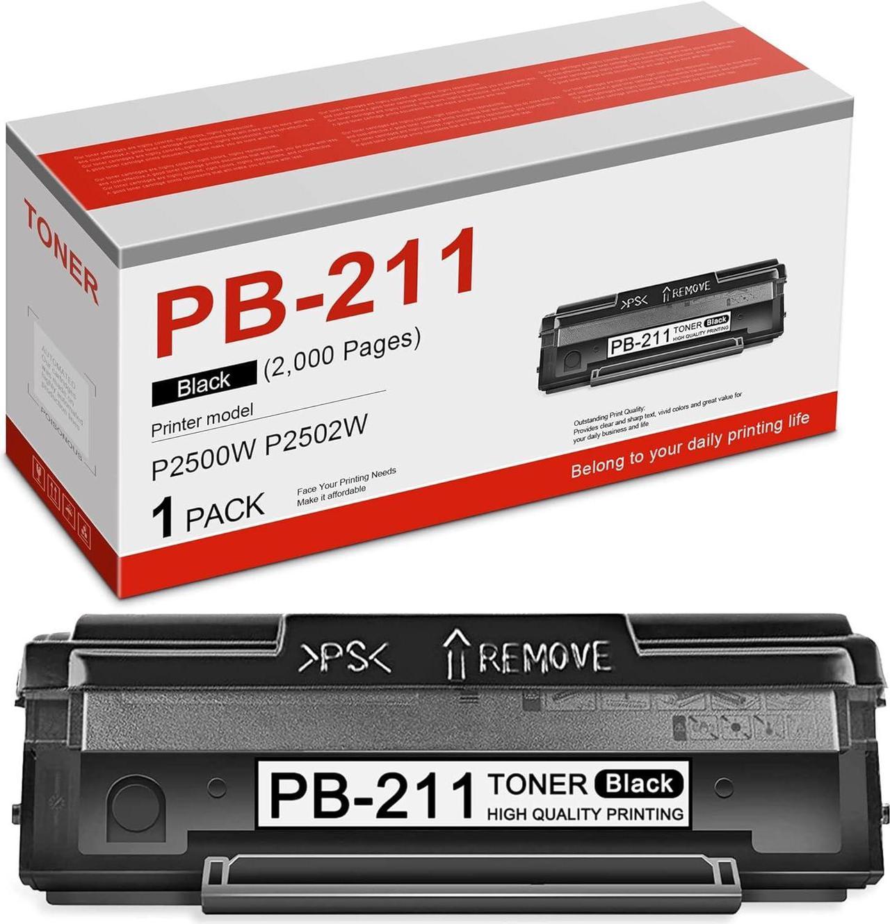 PB-211 PB211 PB-211EV PB 211 Toner Cartridge Replacement for Pantum PB211 P2500W P2502W M6550NW M6600NW Printer Yeilds up to 2000 Pages Black 1-Pack