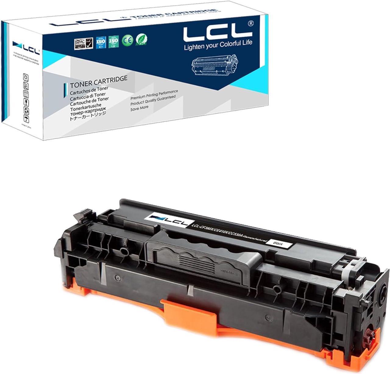 LCL Remanufactured for HP 305X 305A CE410X CE410A High Yield (1-Pack,Black) Toner Cartridge for HP Laserjet Enterprise 300 Color M351