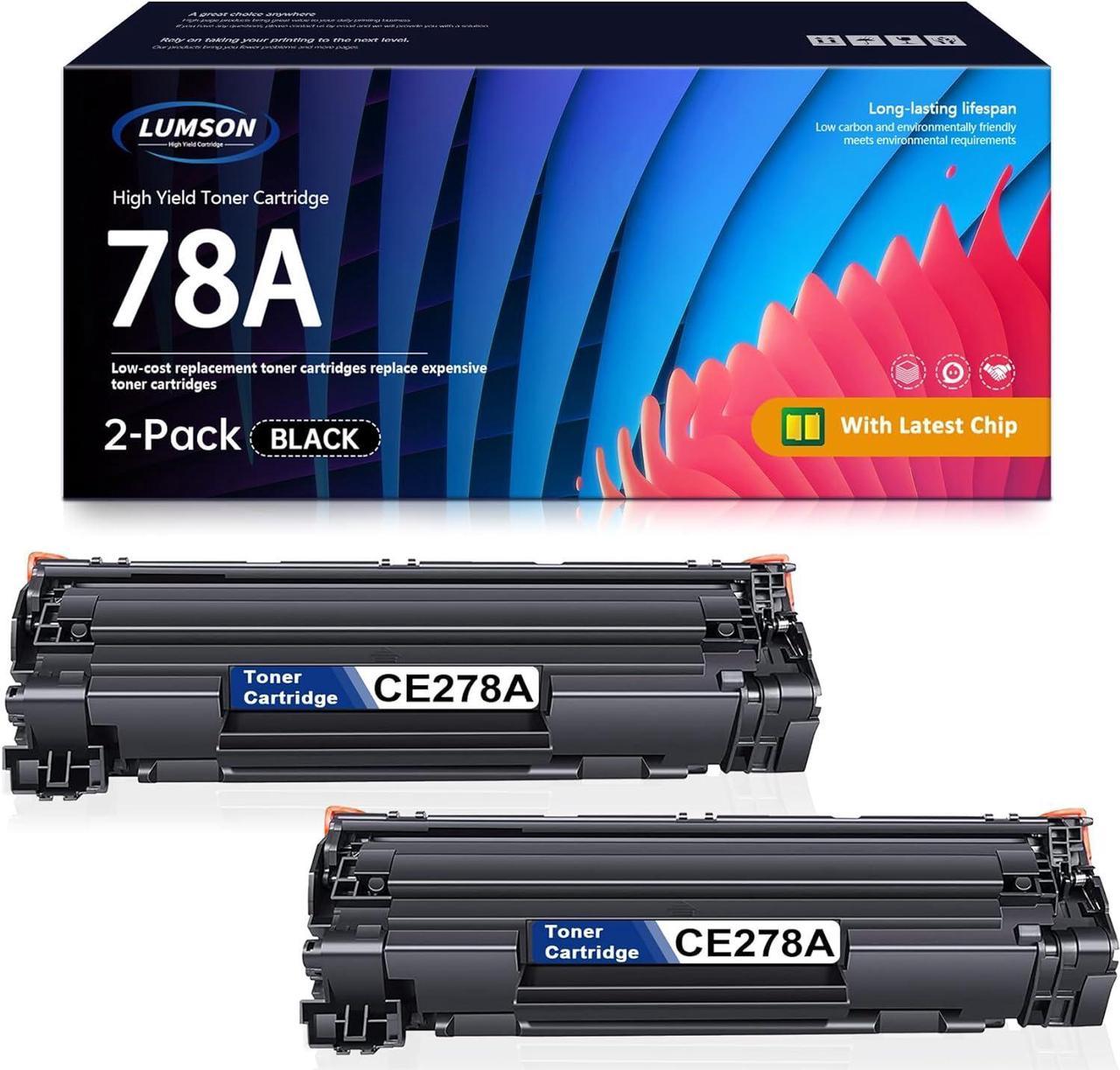 78A Toner Cartridge CE278A High Yield Replacement for HP 78A Pro P1560 1566 1606 1606dn M1530 1536dnf 1537dnf 1538dnf MFP Printer, Black 2 Pack