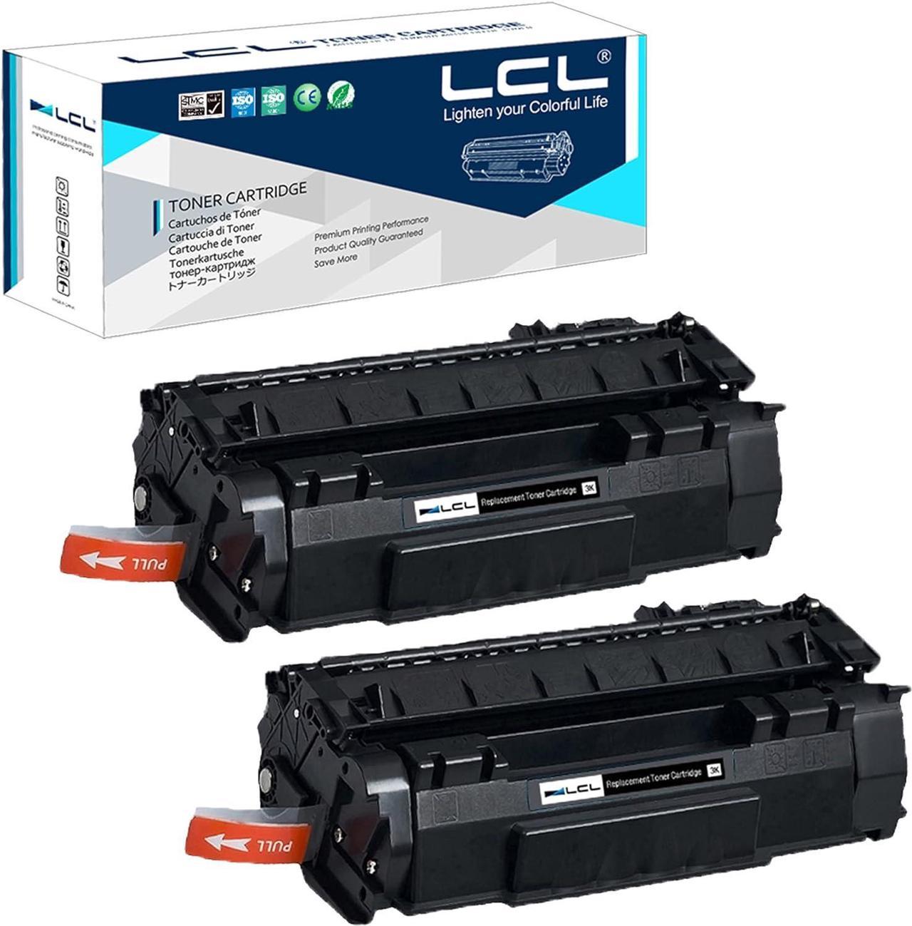 LCL Compatible for HP 53A Q7553A (2-Pack, Black) Toner Cartridge for HP HP Laserjet P2014 P2015 M2727 Series