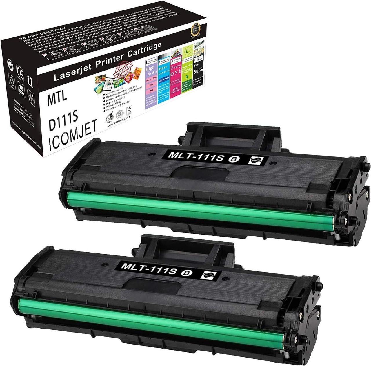 ICOMJET Compatible Toner Cartridge Replacement for Samsung D111S MLT-D111S 111S Work for Samsung Xpress SL-M2020 SL-M2020W SL-M2022 SL-M2022W SL-M2070 SL-M2070W SL-M2070F SL-M2070FW (2 Black)