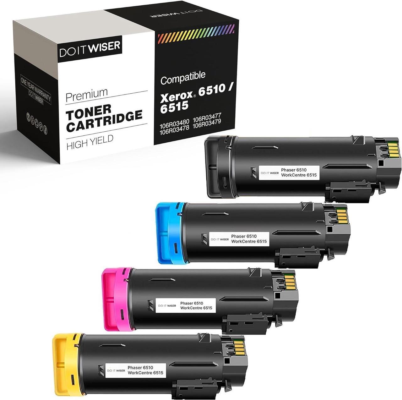 Do it Wiser Compatible Toner Cartridge Replacement for Xerox Phaser 6510 WorkCentre 6515 Printers High Yield (Black, Cyan, Magenta, Yellow, 4-Pack)