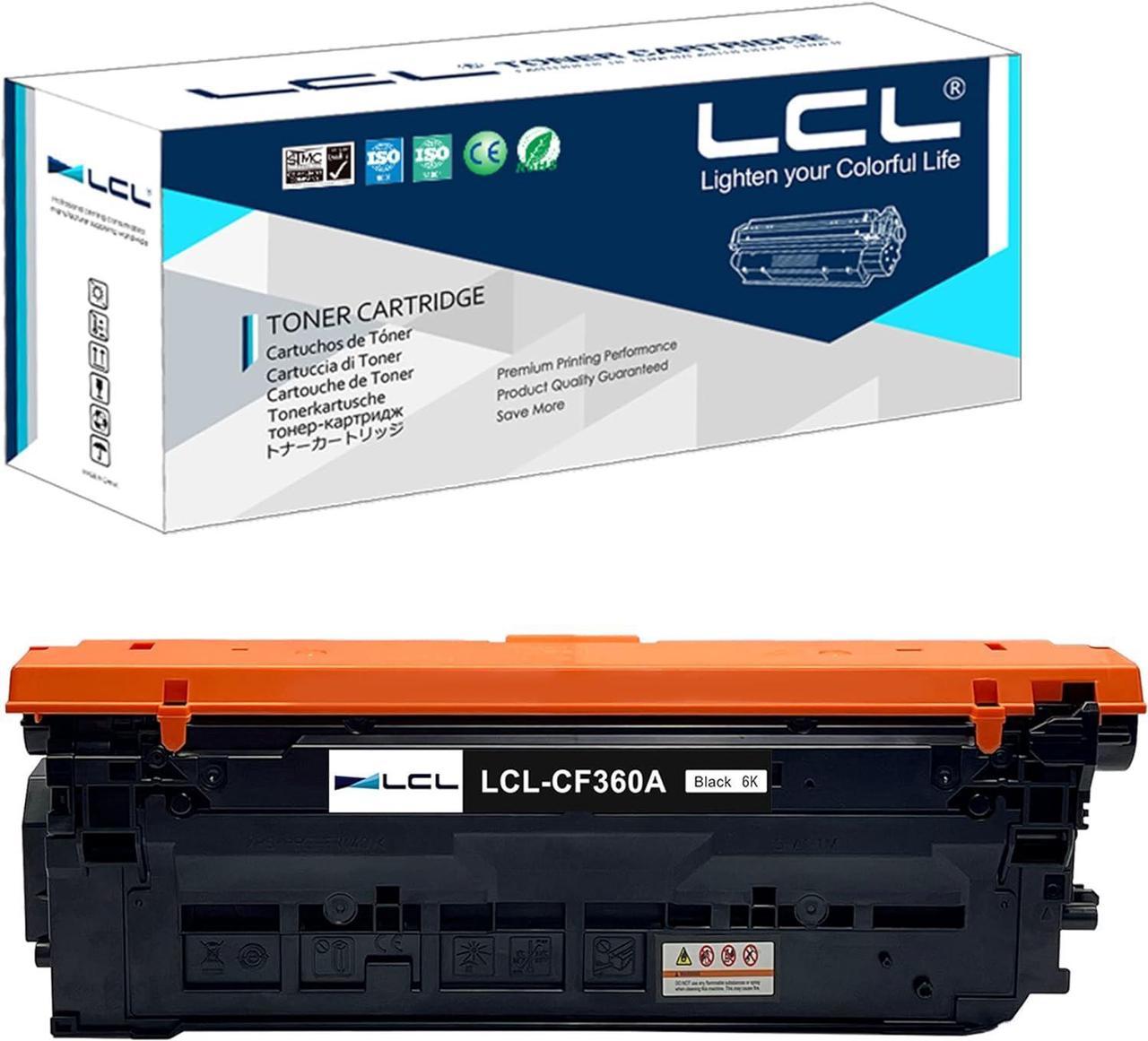 LCL Remanufactured for HP 508A CF360A (1-Pack, Black) Toner Cartridge HP M553 Printer M577 Printer M577c Color Laserjet Enterprise M552dn M553dn M553n M553x MFP M577Z MFP M577dn MFP M577f MFP M577