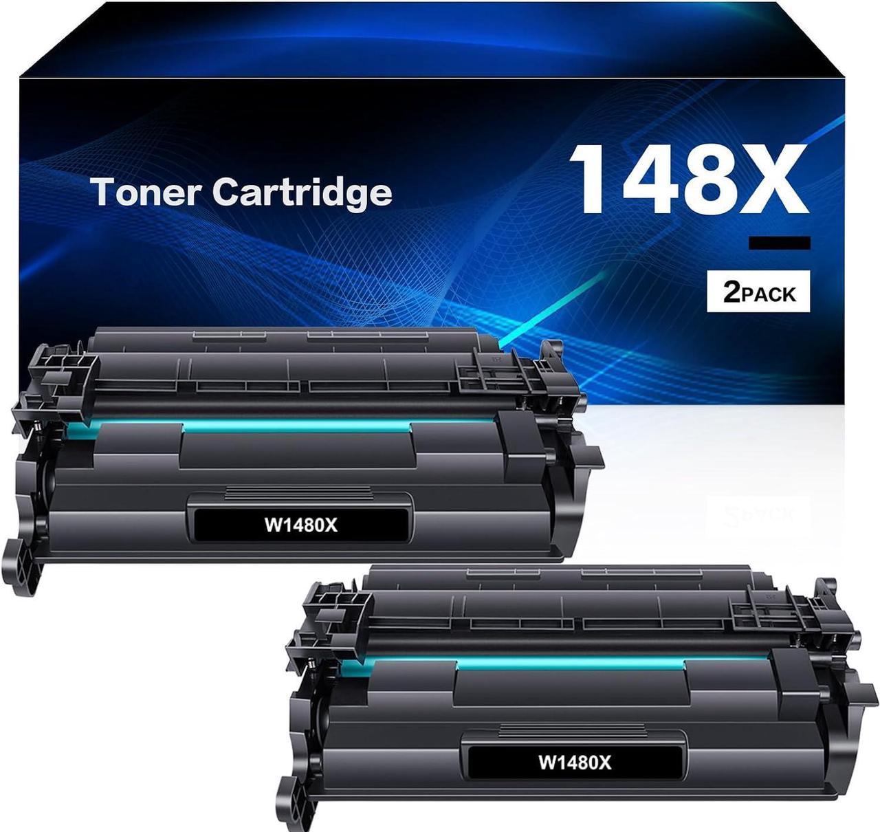 148X Toner Cartridge High Yield Black Compatible Replacement for HP 148X W1480X 148A W1480A for HP Pro 4001dw 4001dn 4001n MFP 4101fdw 4101fdn Printer Ink (2 Packs )