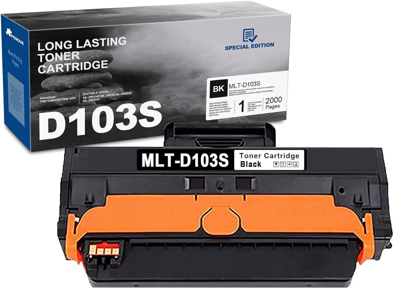 PIONOUS MLT-D103S Black Toner Cartridge Compatible Replacement for Samsung MLT D103S Toner ML-295x 2951ND 2951D 2950ND 2955ND 2955DW SCX-4728FD 4729FW Printer Ink - 1 Pack