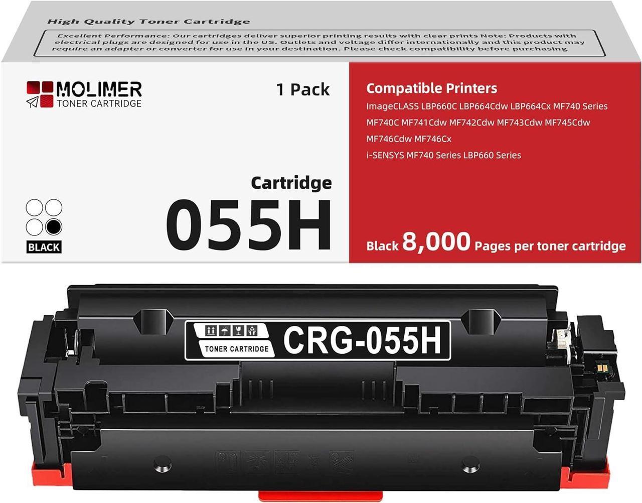 Cartridge 055 Black High Capacity Toner Replacement for Canon 055H Color imageCLASS MF741Cdw MF743Cdw MF745Cdw MF746Cdw LBP664Cdw Printer Ink 1Pack, 3020C001