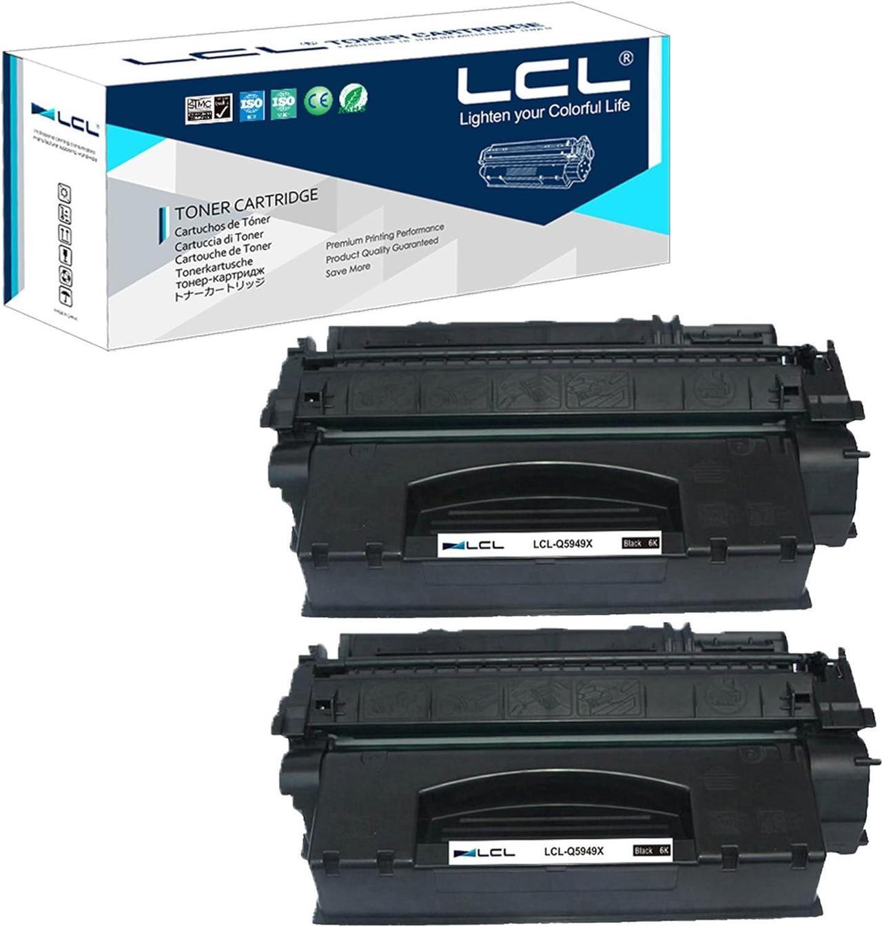 LCL Compatible for HP 49X Q5949X CRG-708 6000Pages (2-Pack,Black) Toner Cartridge for HP Laserjet 1320 1320N 1320TN 3390MFP 3392MFP