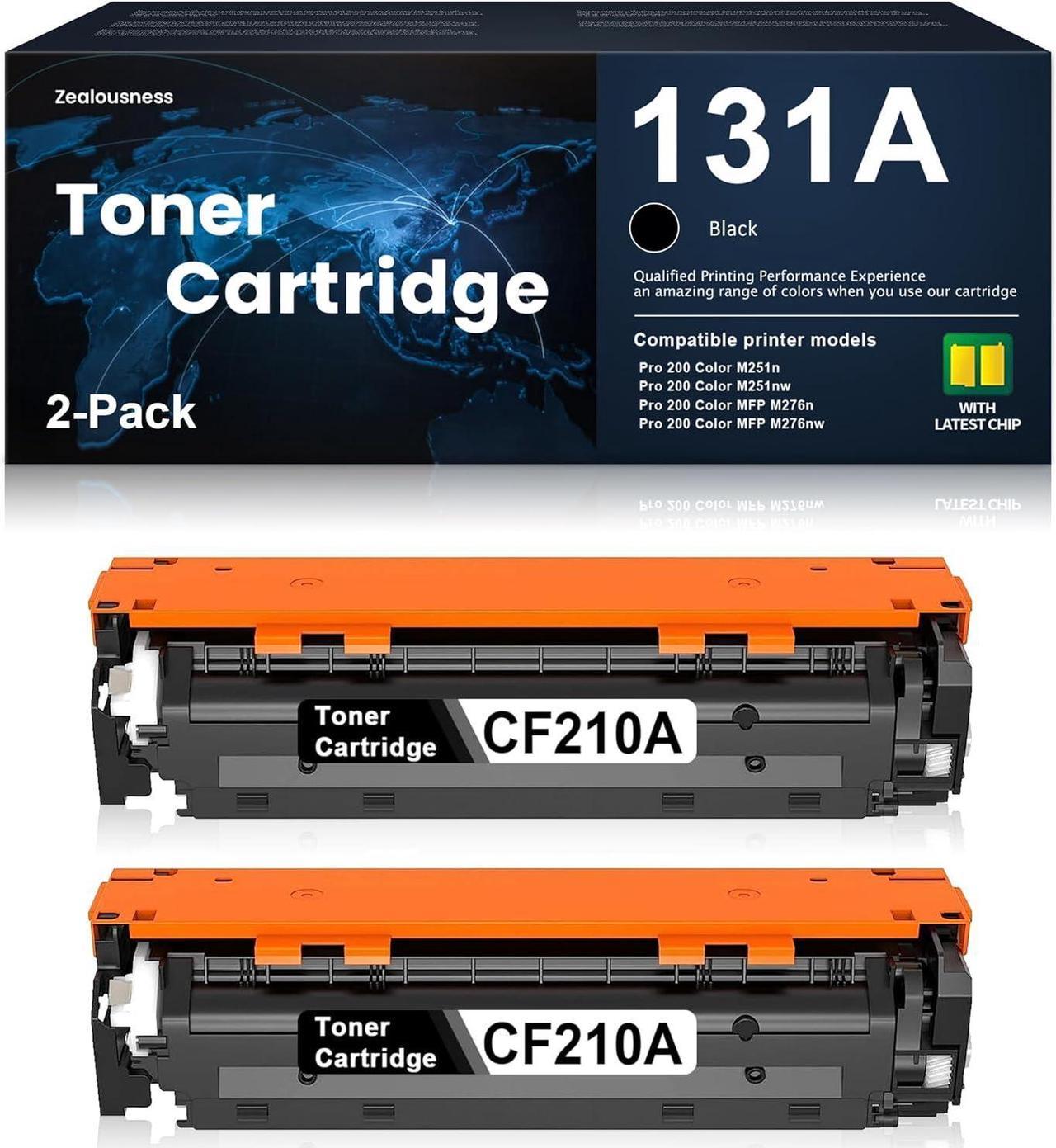 131A Toner CF210A Black Replacement for HP 131A Toner Cartridge Pro 200 Color M251n M251nw M276nw Printer Ink 2 Pack