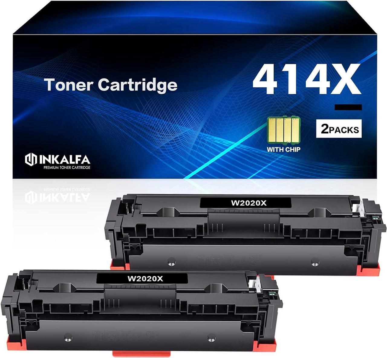 414X 414A Toner Cartridges 2 Packs(with Chip) High Yield Compatible Replacement for HP W2020X W2020A Work for HP Color Laserjet Pro MFP M479fdw M479fdn M454dw M454dn M479 M454 Printer Ink (Black)