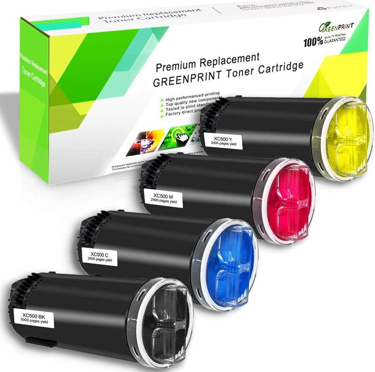 4 Colors Remanufactured Toner Cartridges C500 C505 Standard Capacity 5000 Pages Black & 2400 Pages Cyan Magenta Yellow GREENPRINT for Xerox VersaLink C500 C500n C500dn C505 C505s C505x Laser Printers