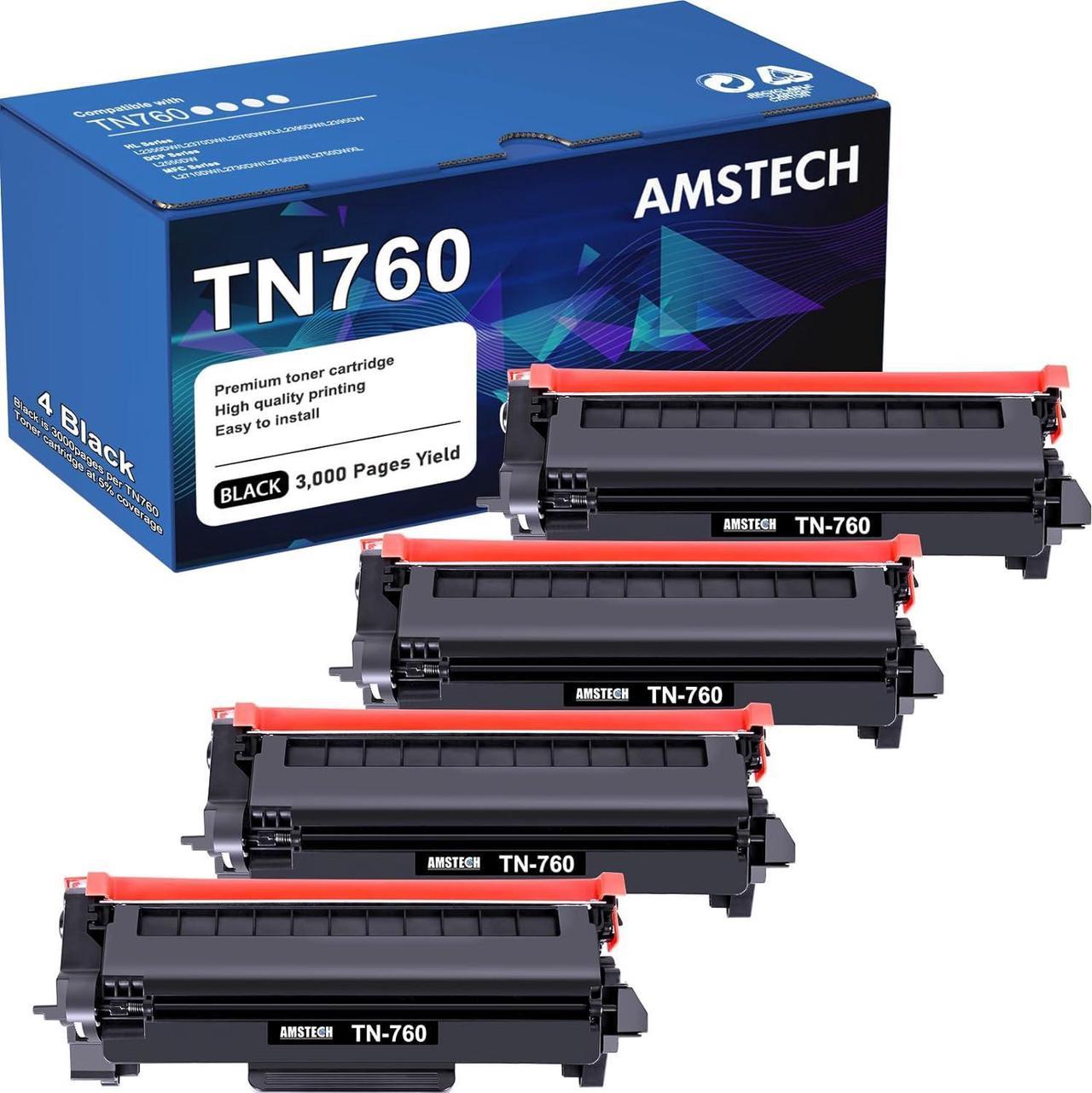 TN760 TN 760 Toner TN-730/TN-760 TN-760 Toner Cartridge Black High Yield Compatible Replacement for Brother TN760 TN730 TN-760 TN 730 TN-730 for MFC-L2710DW MFC-L2750DW DCP-L2550DW Printer 4-Pack