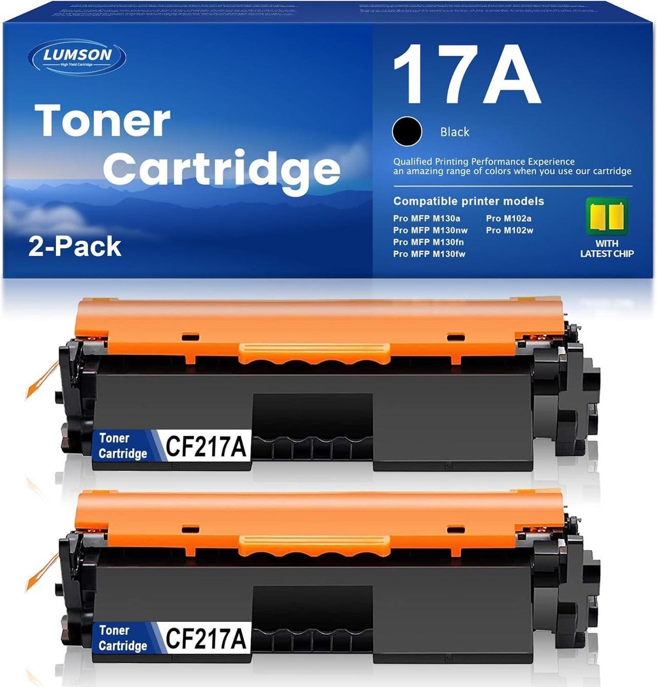 High Yield CF217A 17A Toner Cartridge Black Replacement for HP 17A Toner Pro MFP M130fn M130a M130fw M130nw M102a M102w Printer Ink 2 Pack