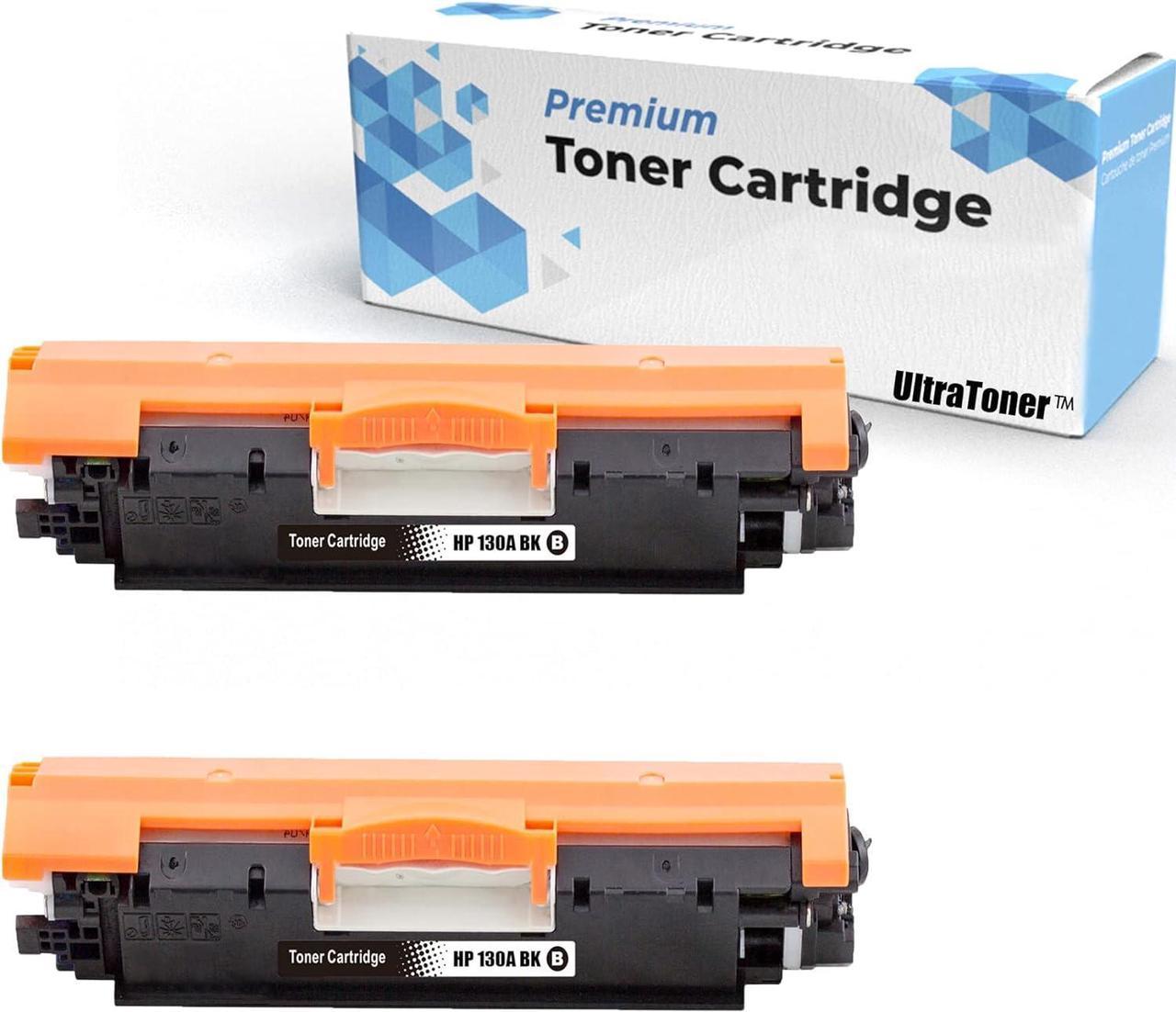 2BK Ultra Toner® Compatible Replacement for HP 130A CF350A CF351A CF352A CF353A Black Toner Cartridge Combo for HP Color Laserjet Pro MFP M176n M177fw (2 Black)