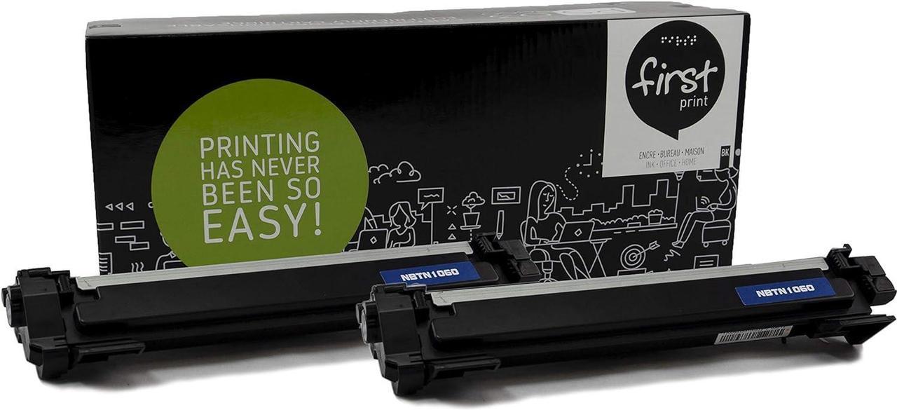 First Print 2 Pack Black Toner Cartridge Compatible for Brother TN-1030 / TN-1060 (High Yield of TN-1030), HL-1110, HL-1110E, HL-1110R, HL-1112, HL-1112E, HL-1112R, HL-1210