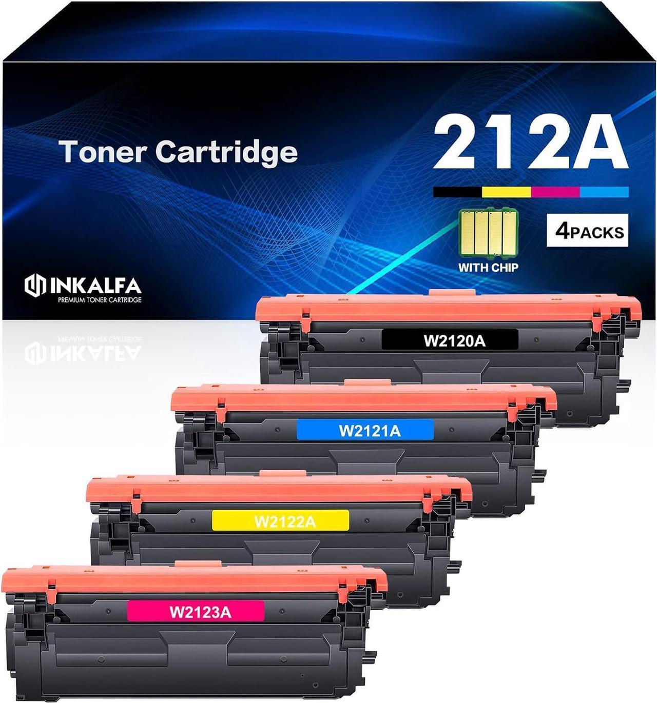 212A 212X Toner 4 Pack Replacement for HP 212A 212X W2120A W2120X for HP Color Laserjet Enterprise M555dn M554dn M555x MFP M578f M578dn Flow MFP M578c M578z Printer (Black Cyan Yellow Magenta)