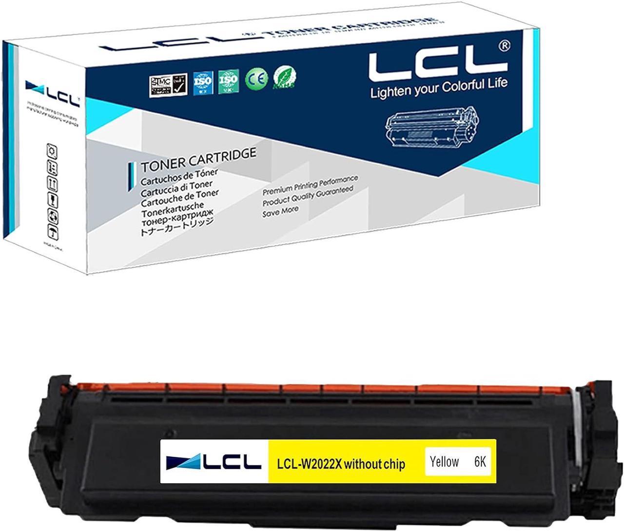 Without Chip LCL Compatible for HP 414A 414X W2022A W2022X (1-Pack,Yellow) Toner Cartridge for HP Color Laserjet Pro MFP M479fdw M454dw M479dw M454dn M479 M454 M479fnw Printer