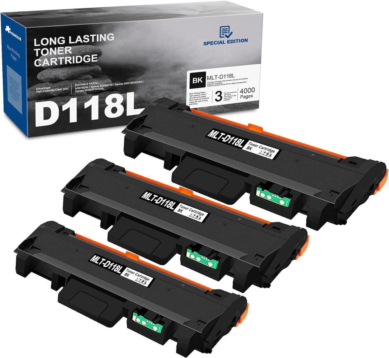 MLT-D118L Black Toner Cartridge - Replacement for Samsung D118L MLT-D118L Toner Xpress M3015DW M3065FW M3015DW M3065FW Printer, 3 Pack