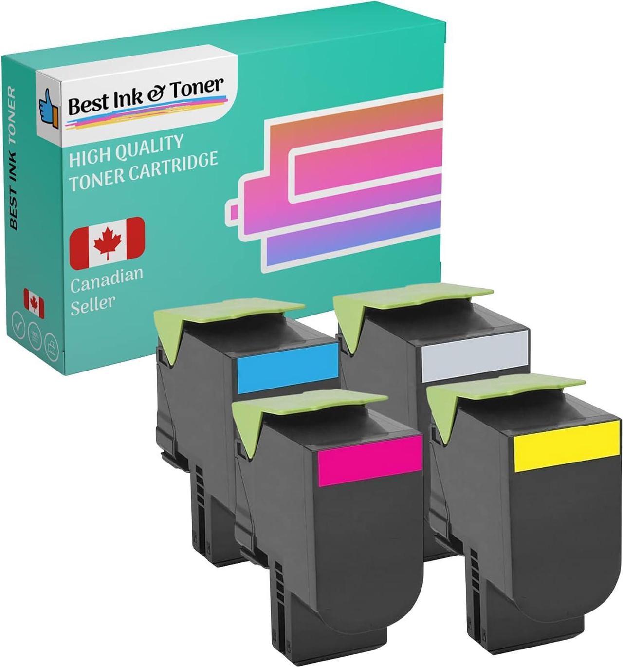 Best Ink Remanufactured Toner Cartridge Replacement for Lexmark 71B1H CS417, CX417, CS517, CX517 71B1HK0, 71B1HC0, 71B1HM0, 71B1HY0 High Capacity (Black : 6000 Pages & CMY : 3500 Pages) (BLACK/CYAN/M