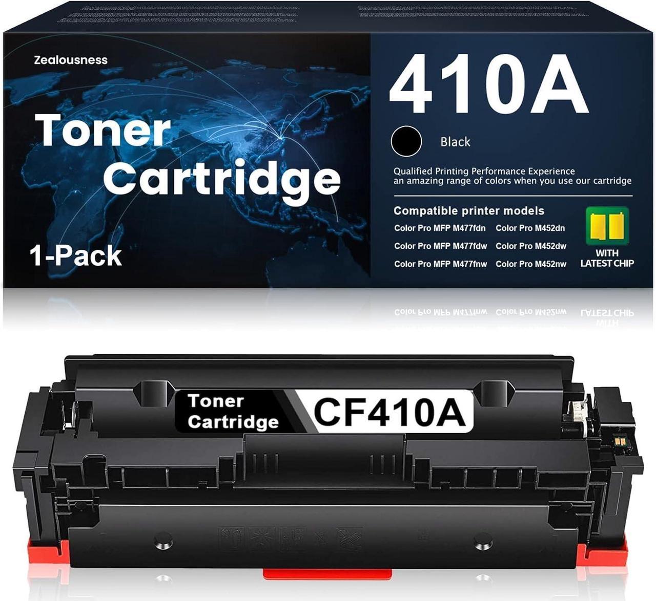 [High Yield,with Latest CHIP] 410A CF410A Black Toner Cartridge Replacement for HP 410A Toner Color Pro MFP M477fdn M477fdw M477fnw Color Pro M452dn M452dw M452nw Printer Ink 1 Pack