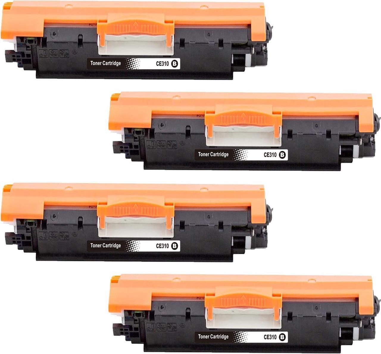 Ultra Toner® Compatible Replacement for HP 126A CE310A CE311A CE312A CE313A BK/C/M/Y Toner Cartridge Combo for HP Laserjet Pro 100 Color MFP M175a MFP M175nw CP1025 CP1025nw M275 MFP (4 Black)