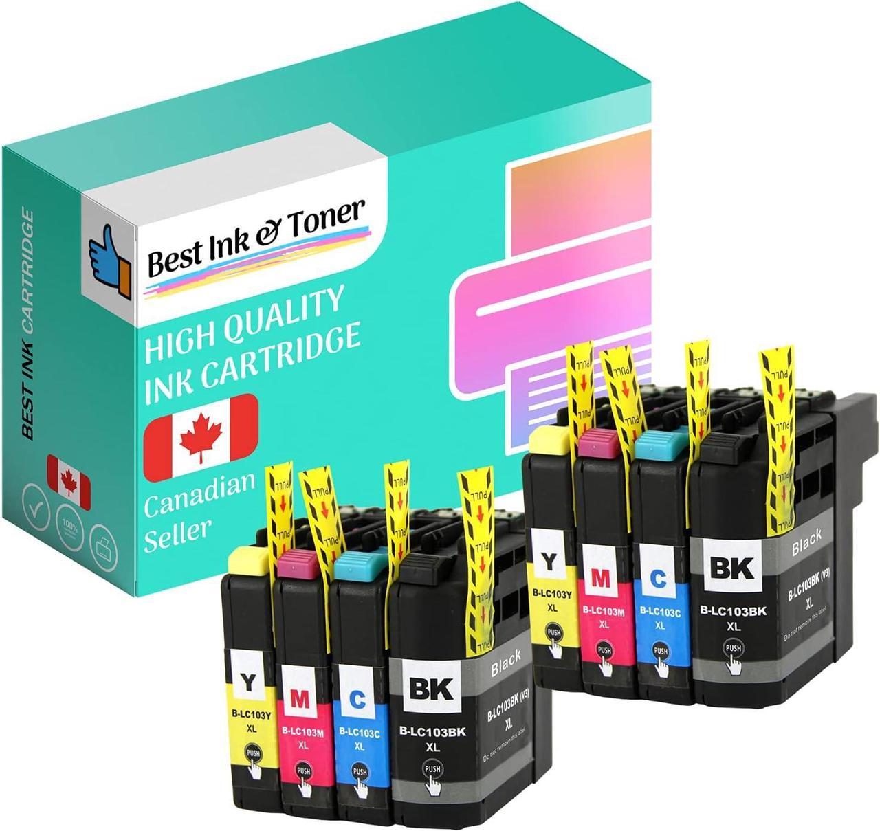 Best Compatible Cartridge for 8 Pack Bk & Color Ink for LC101/LC103xl (2 of Each Color)-,for DCP-152W, MFC -J245,J285DW,J4310DW,J4410DW,J450DW,J4510DW,J4610DW,J470DW,J4710DW,J475DW,J650DW