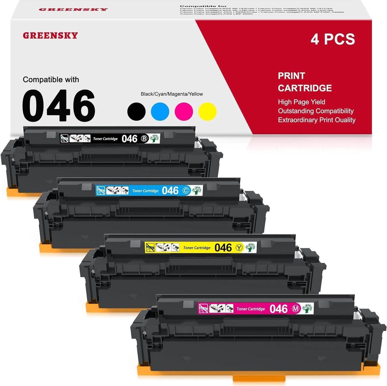 046 046H MF733Cdw Toner Cartridge Replacement for Canon 046 046H CRG-046H for Color Imageclass MF733Cdw MF731Cdw MF735Cdw LBP654Cdw MF731 Printer Ink (Black Cyan Magenta Yellow, 4-Pack)